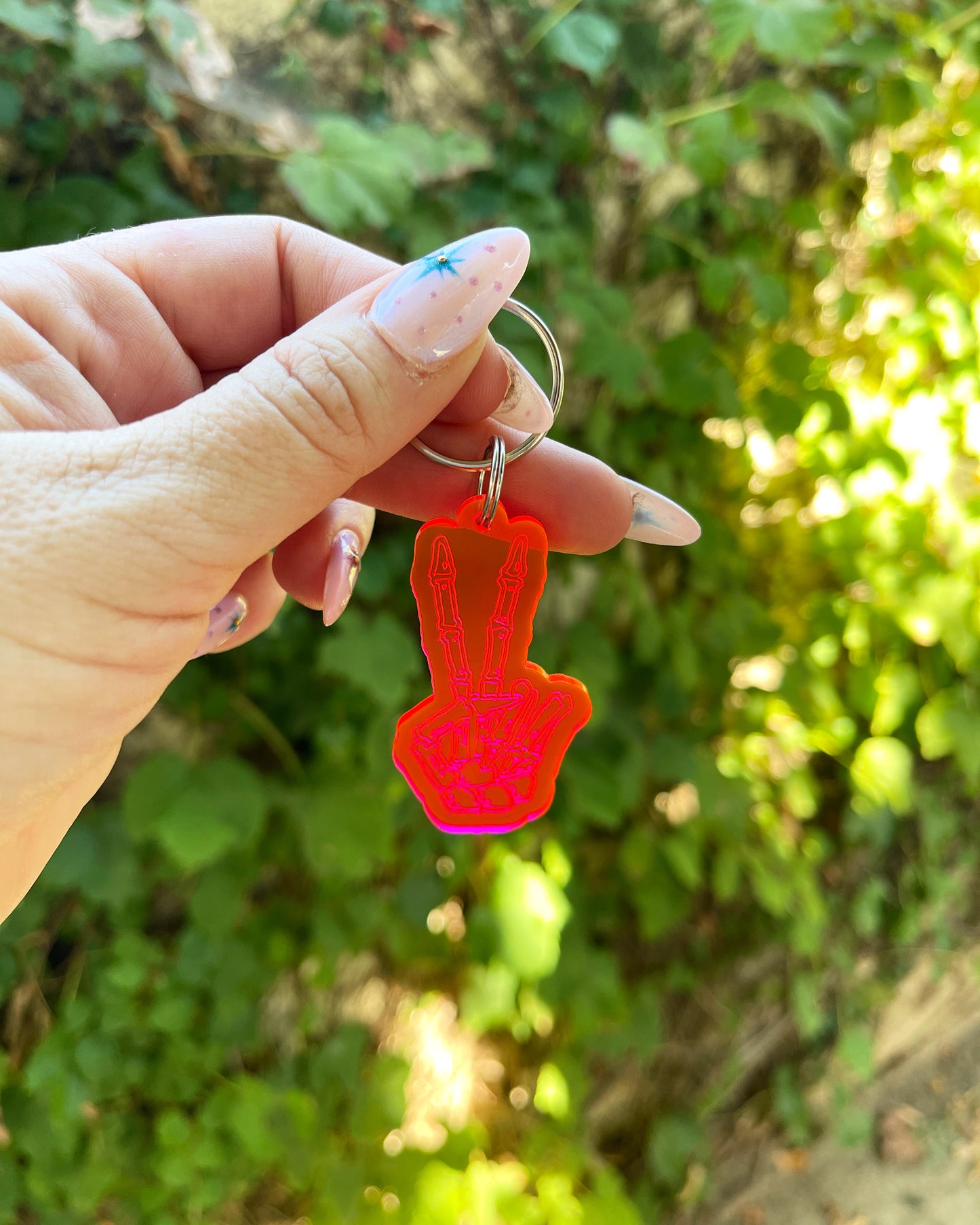 Skeleton Peace Keychain