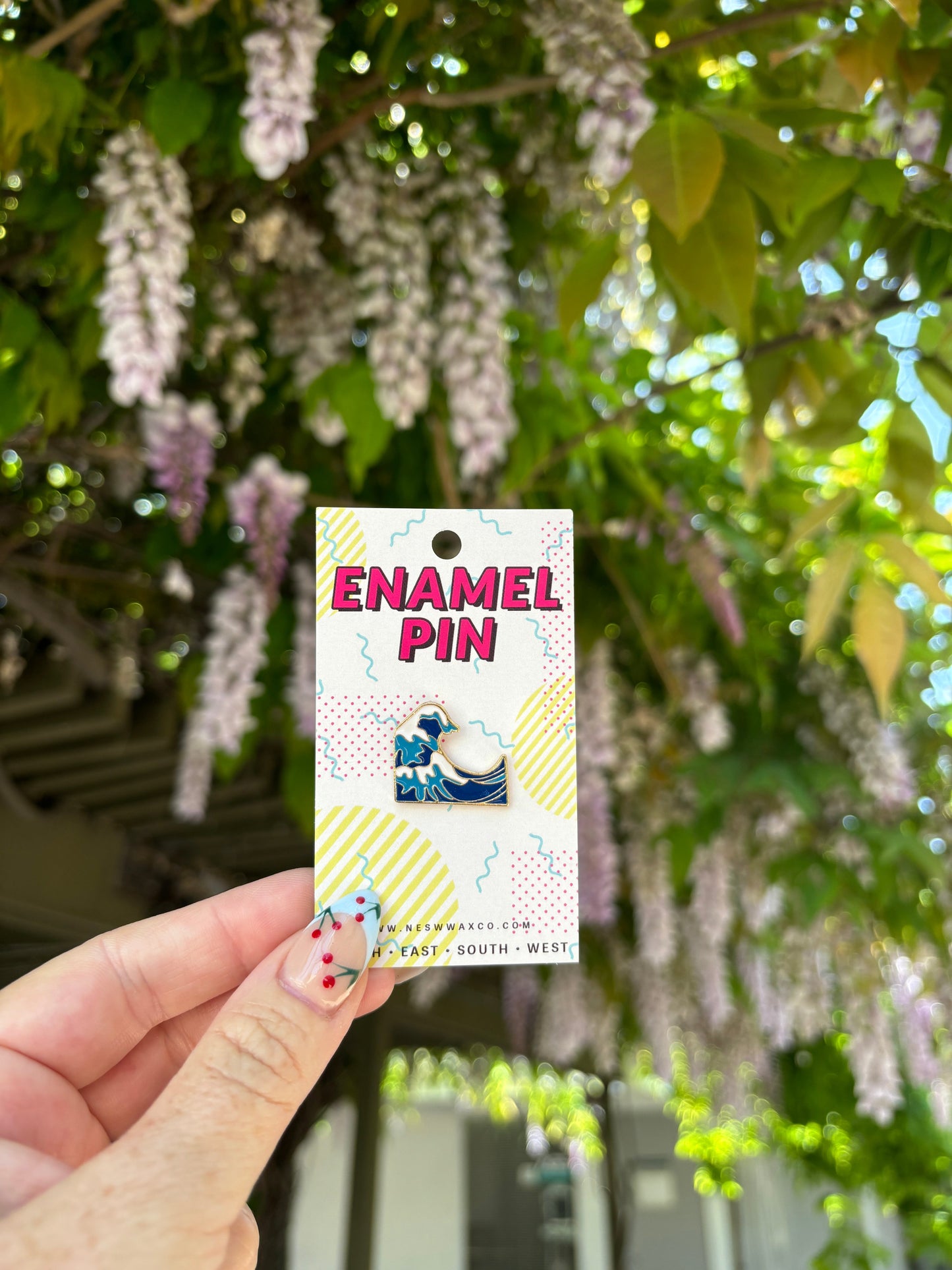 Waves Enamel Pin