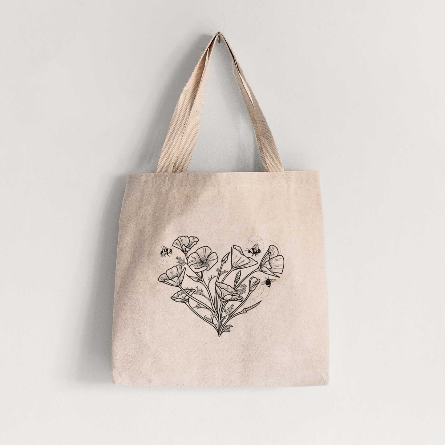 California Poppy Heart - Tote Bag
