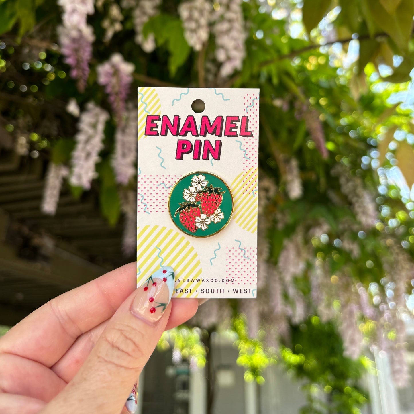 Strawberry Vines Enamel Pin