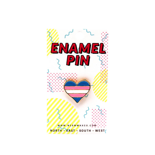Striped Heart Enamel Pin