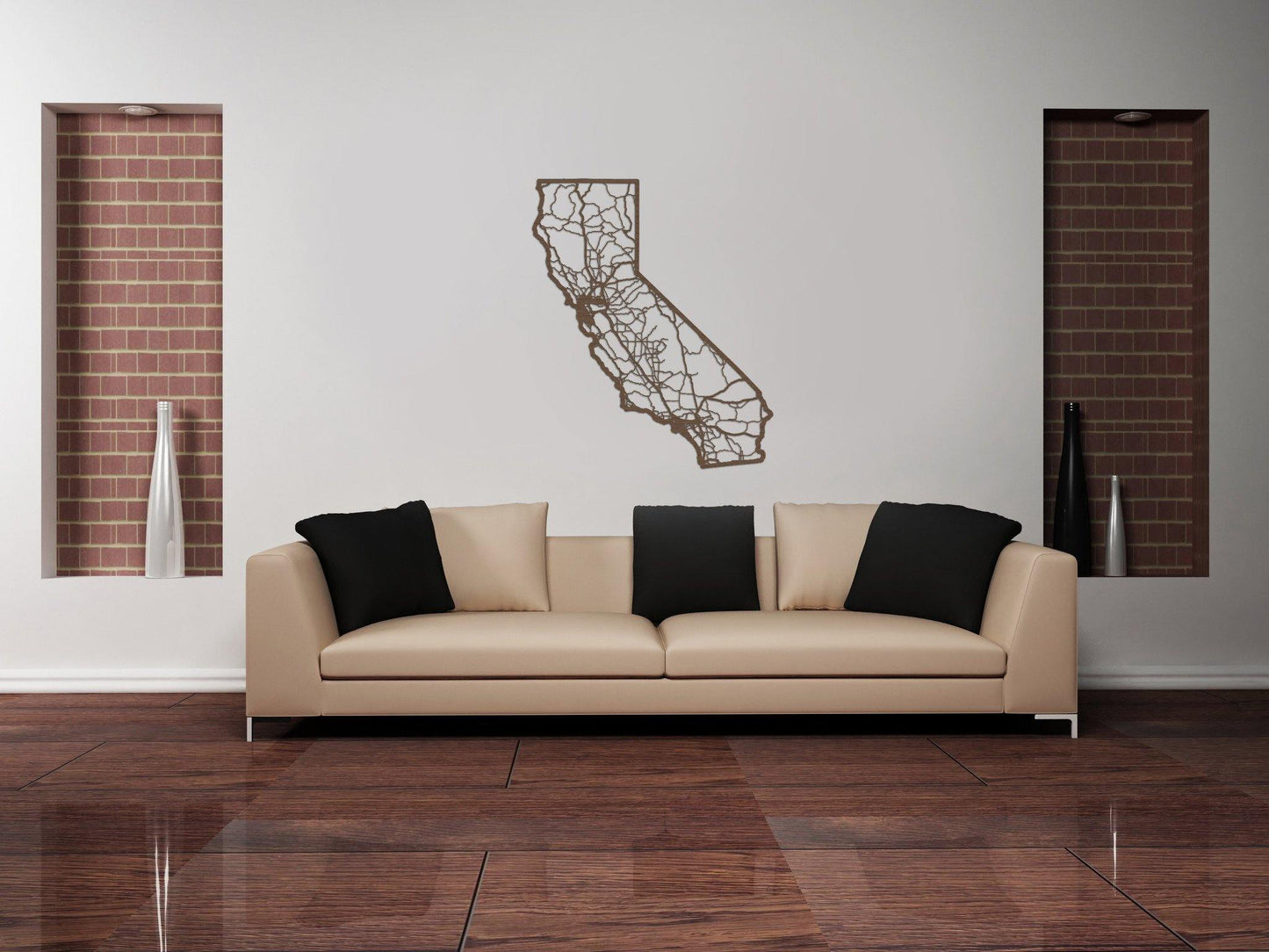 California Oak Map by Metal Unlimited