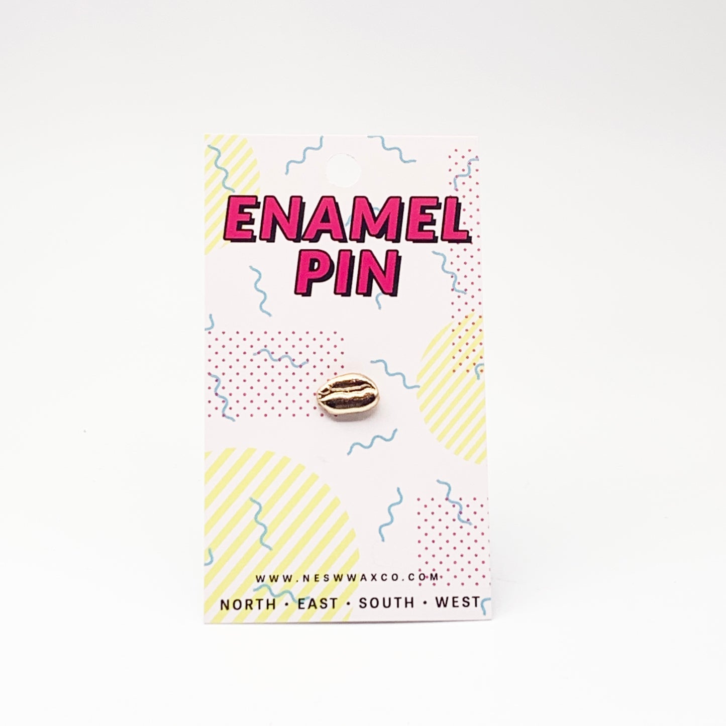 Coffee Bean Enamel Pin - NESW WAX CO//