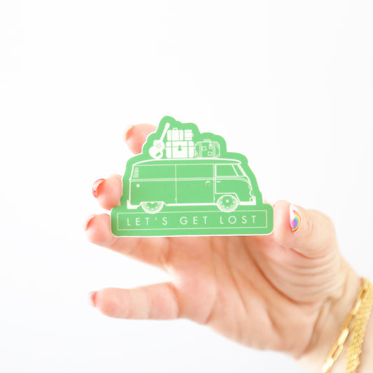 Let's Get Lost VW Bus Sticker - NESW WAX CO//