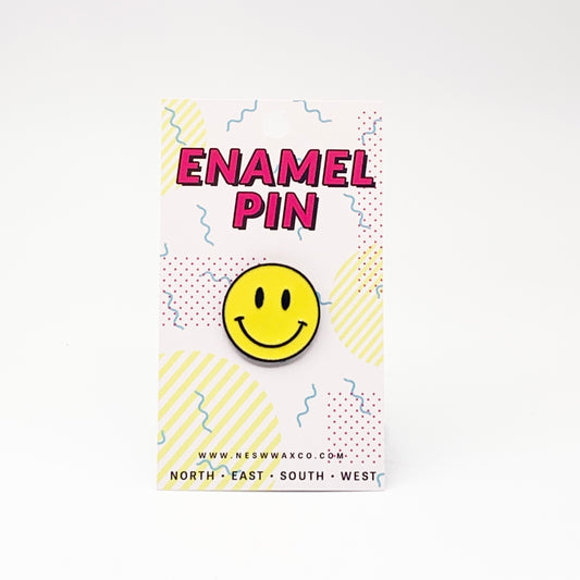 Happiest Face Enamel Pin - NESW WAX CO//