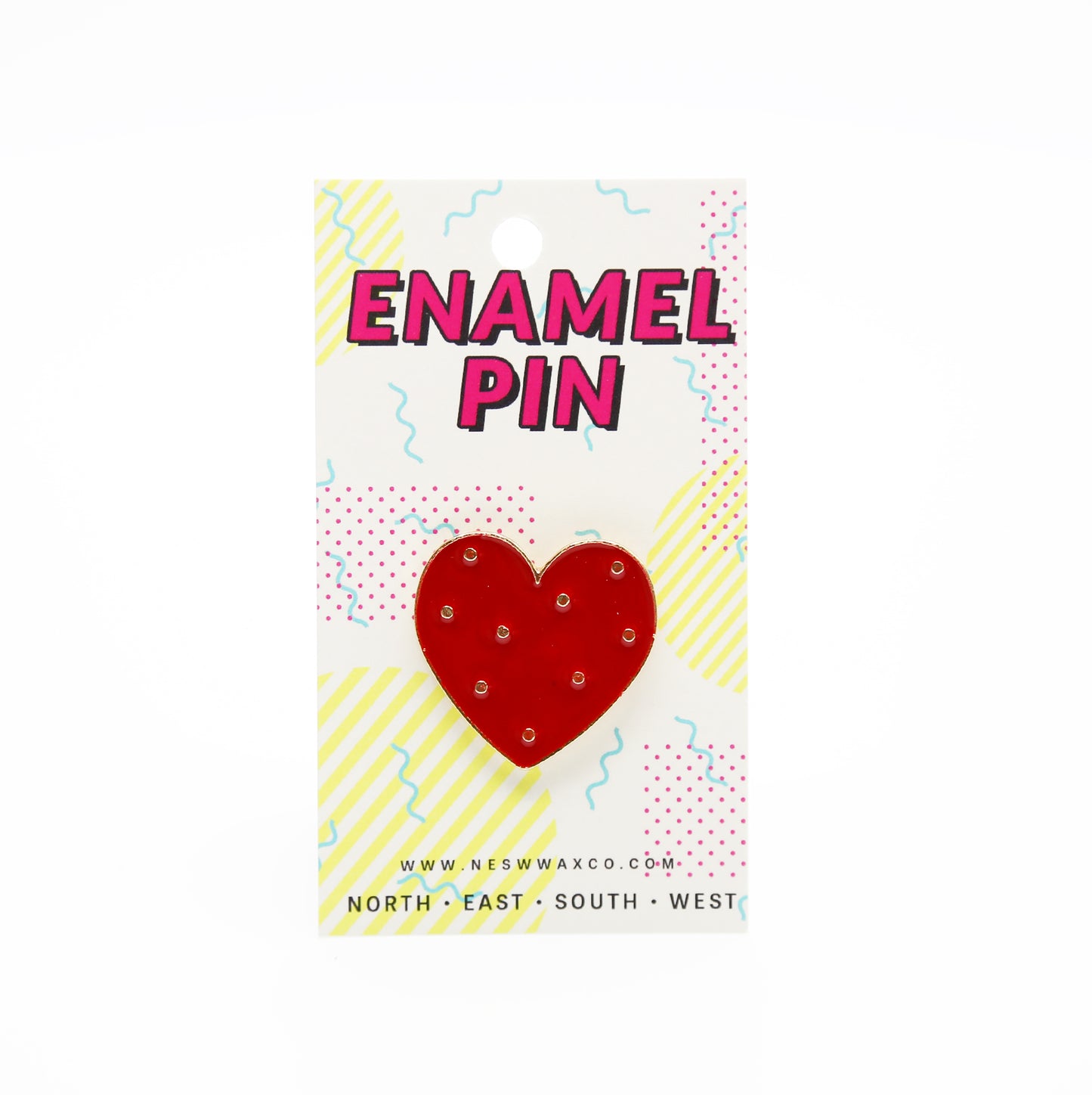Polka Dot Heart Enamel Pin