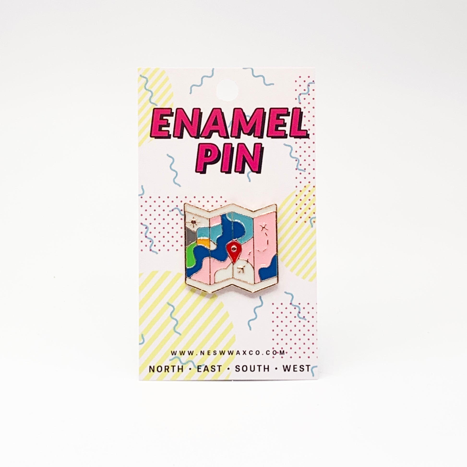 Map Enamel Pin - NESW WAX CO//