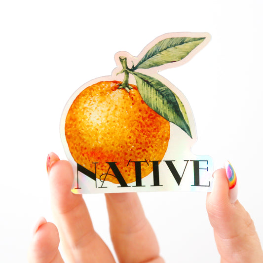 Orange Native Holographic Sticker - NESW WAX CO//