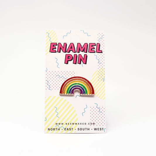 Rainbow Enamel Pin - NESW WAX CO//