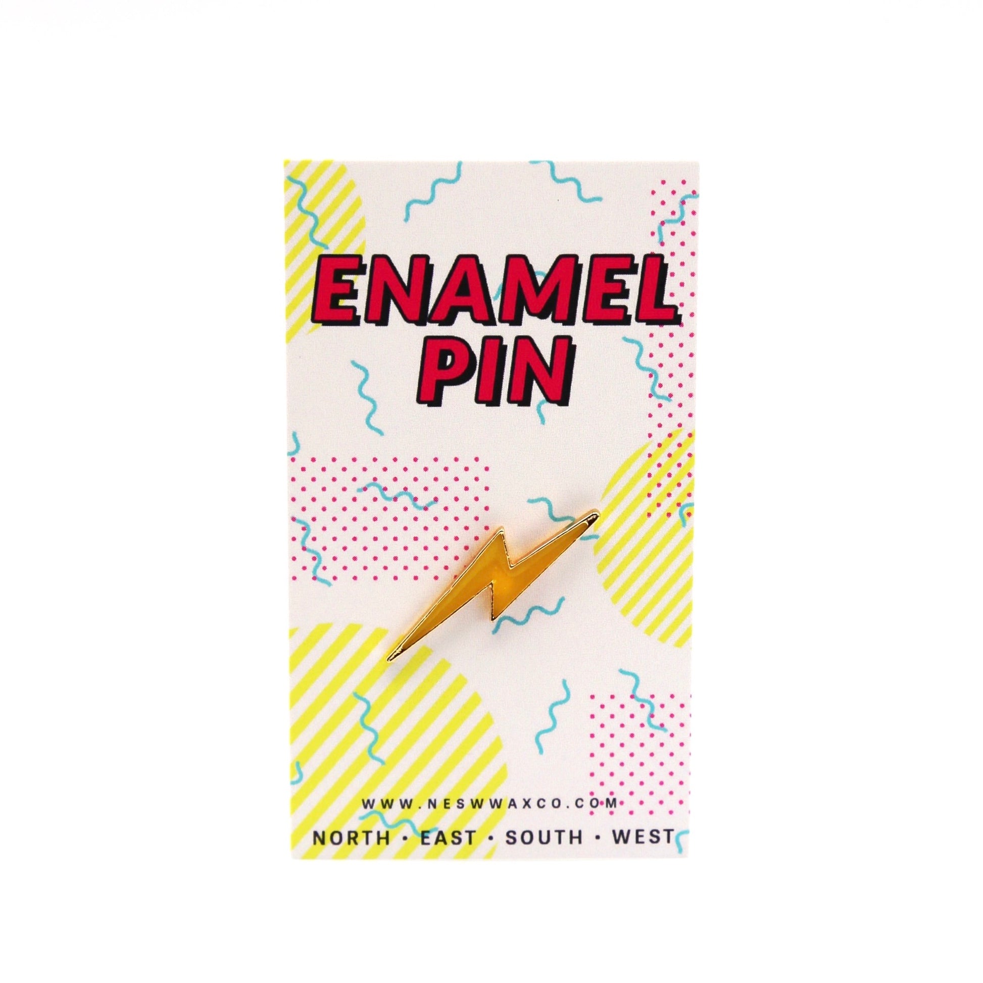 Lightning Bolt Enamel Pin - NESW WAX CO//